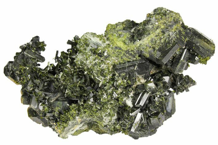 Lustrous, Epidote Crystal Cluster on Actinolite - Pakistan #164842